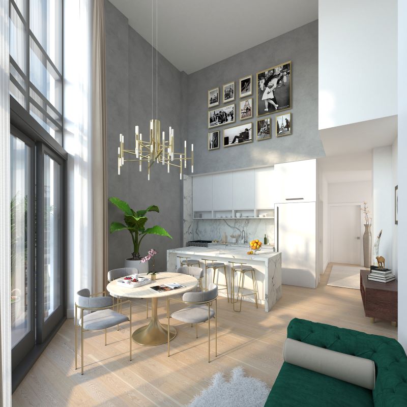 Rendering of penthouse apartment at 1064 Jackson Avenue - Zproekt