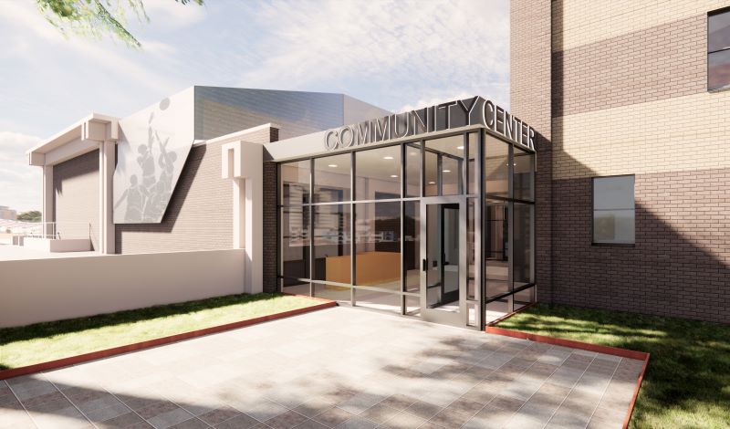 Rendering of the new community center at Penn-Wortman Houses - Courtesy of Curtis + Ginsberg Architects