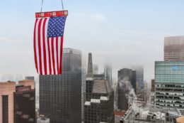 Final flag and beam rises above Manhattan at TSX Broadway (1568 Broadway) - L&L Holding Company