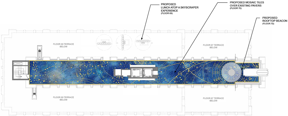 Proposed roof level mosaic at Top of the Rock (30 Rockefeller Plaza) - Tishman Speyer
