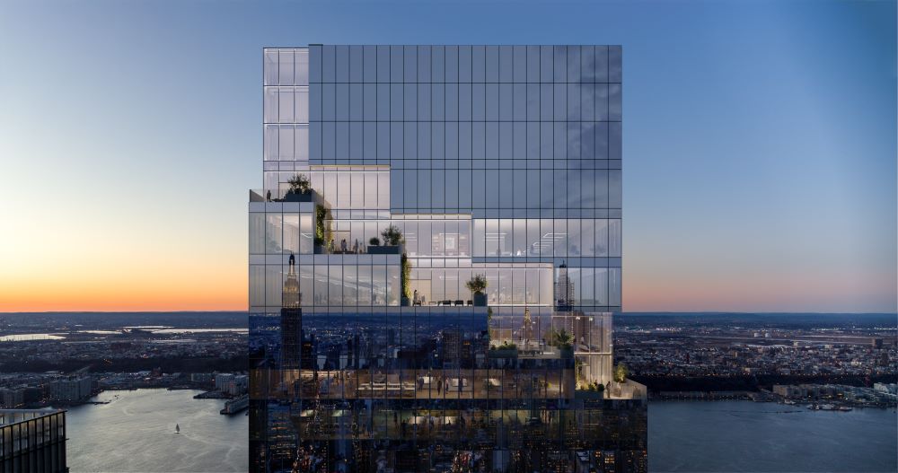 Bird's eye rendering of the pinnacle of The Spiral - Courtesy of Tishman Speyer