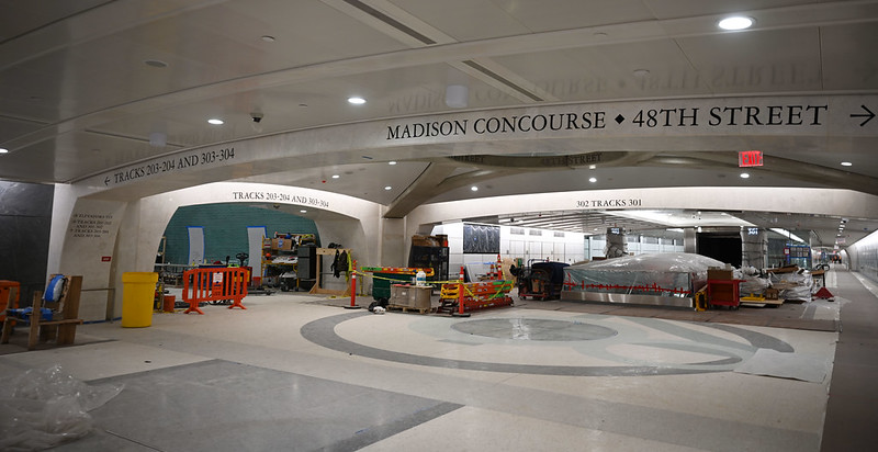 View inside the Grand Central Madison transportation hub and connection