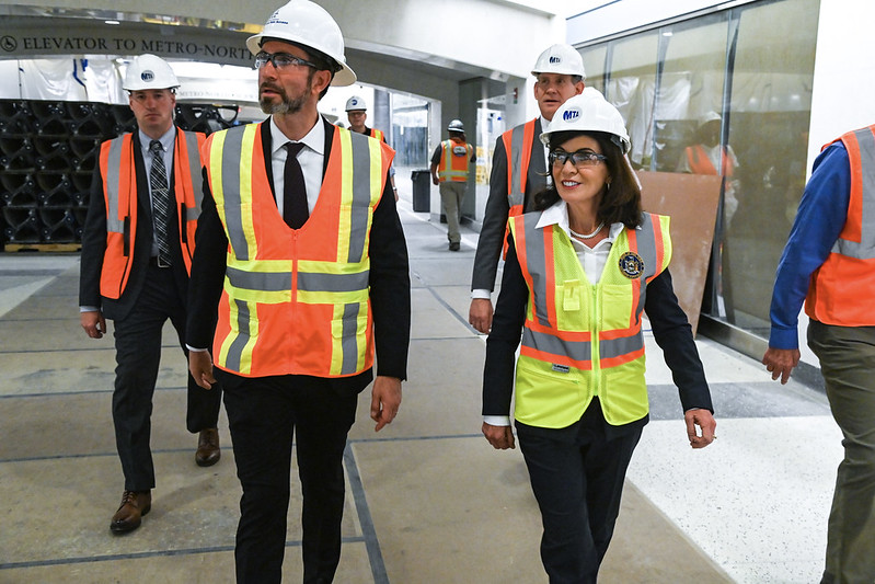 Governor Hochul touring the Grand Central Madison transportation hub and connection