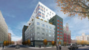 Rendering of the Trinity Reverend William James Senior Apartments at 1074 Washington Avenue - Curtis + Ginsberg Architects