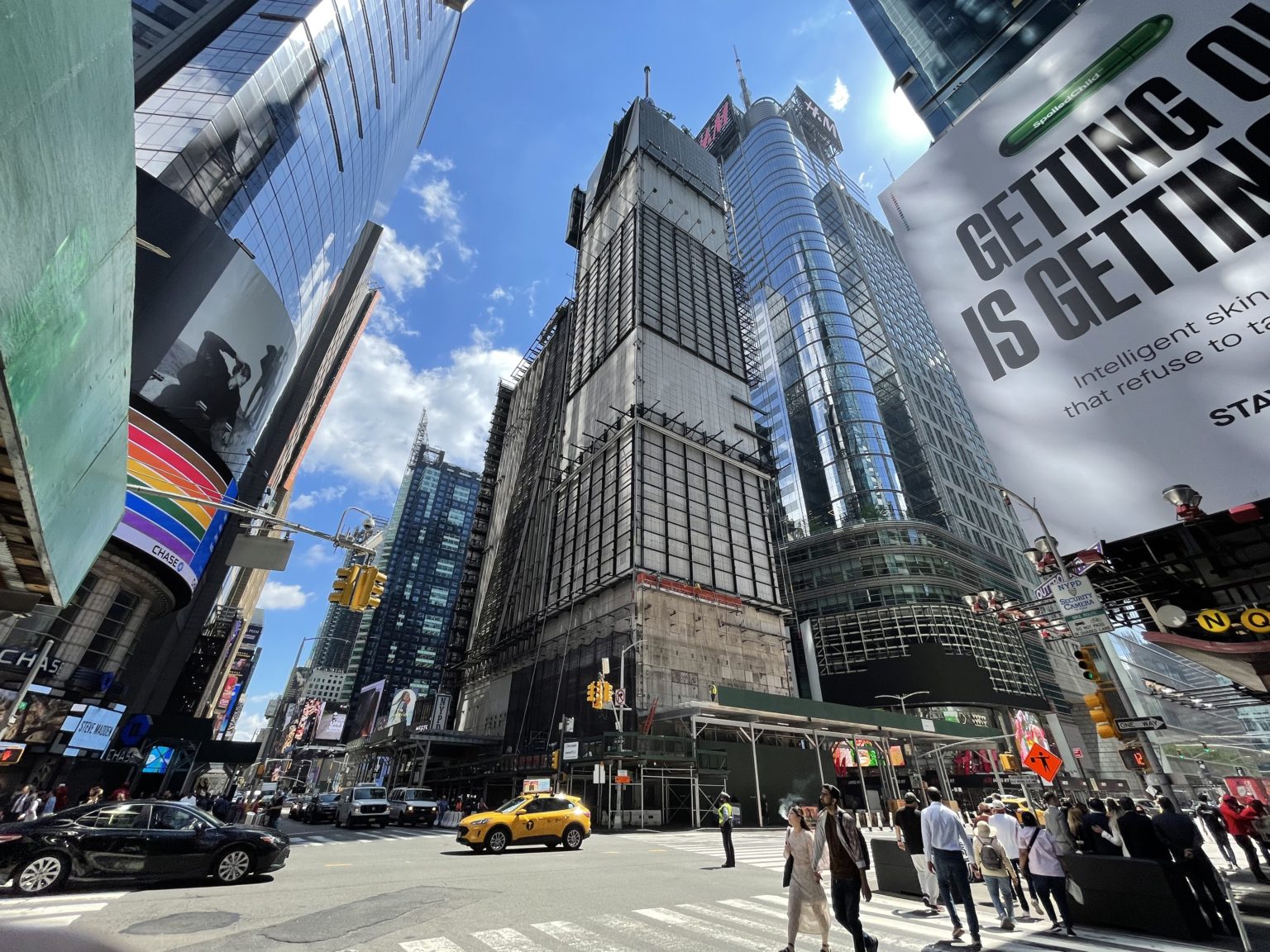 Billboard Removal and Transformation of One Times Square Progresses in