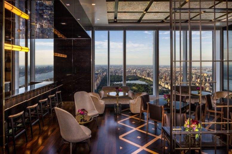 Rendering of the 100th Floor of the Central Park Club at Central Park Tower - Courtesy of Extell