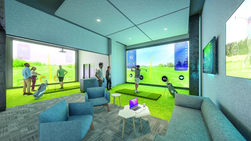 Rendering of the new virtual golf room at the Empire State Building - Courtesy of Empire State Realty Trust