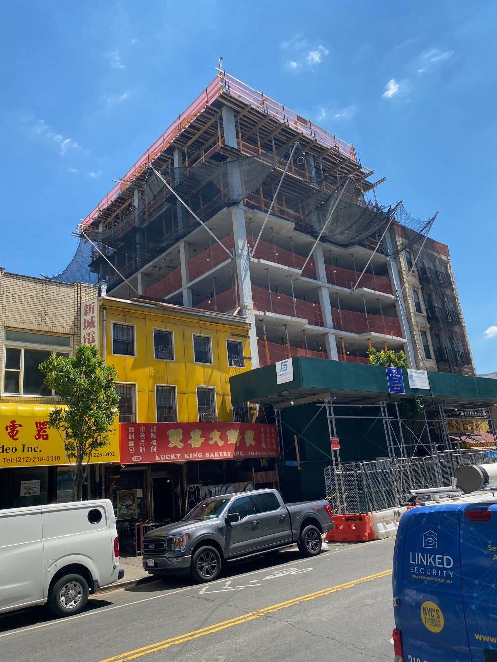 View of construction at 282-286 Grand Street