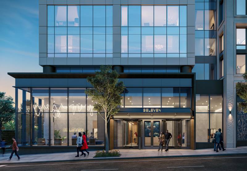 A rendering of the 3Eleven lobby and main entrance at 311 Eleventh Avenue - Courtesy of Douglaston Development
