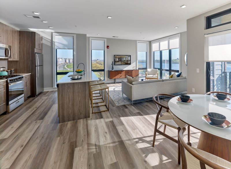 Model apartment at Citizen Bayonne - Courtesy of Accurate