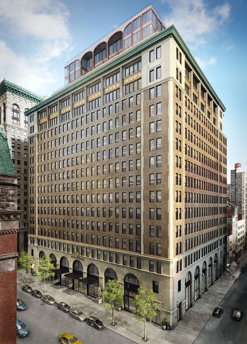 Rendering of 295 Fifth Avenue with its new rooftop penthouse