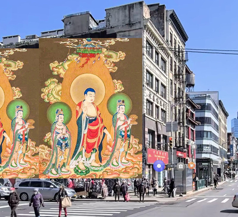 Rendering of a large scale mural in Chinatown