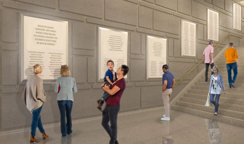 A rendering of the Grand Staircase of the New York Historical Society