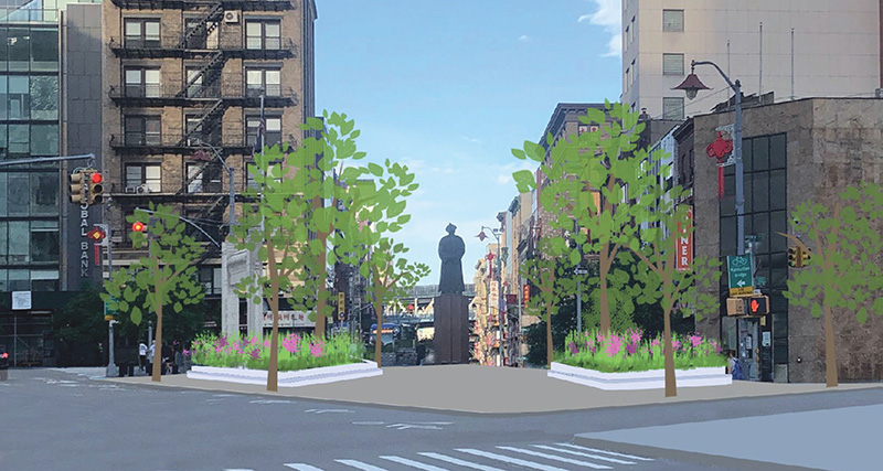 Rendering of the new Kimlau Square in Chinatown