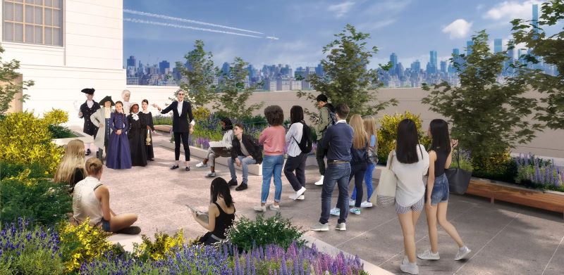 Rendering of the New York Historical Society's new rooftop terrace