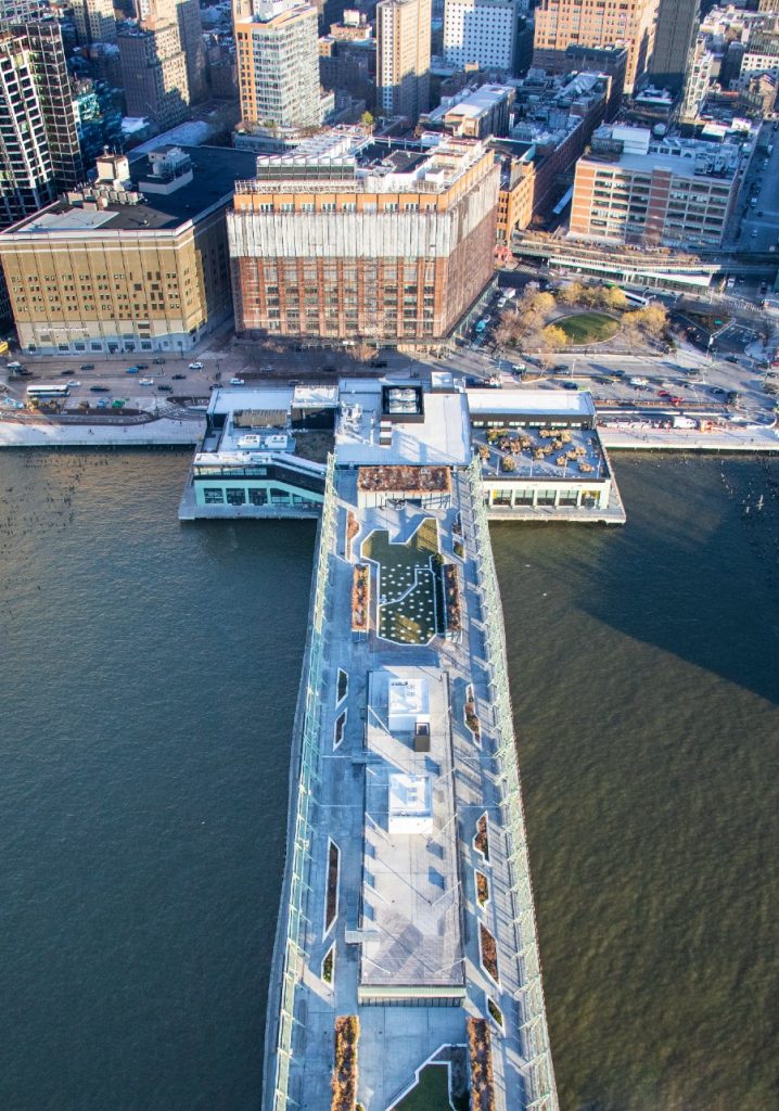 Aerial view of Pier 57 - Hudson River Park Trust