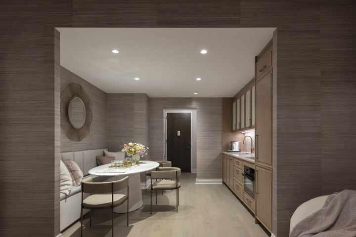 View inside a model one-bedroom unit at Coterie Hudson Yards