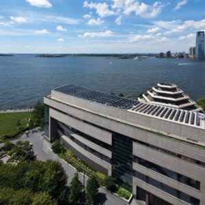 Aerial view of The Museum of Jewish Heritage – A Living Memorial to the Holocaust