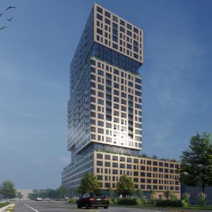 Daytime rendering of NY Vue in Bayonne, New Jersey