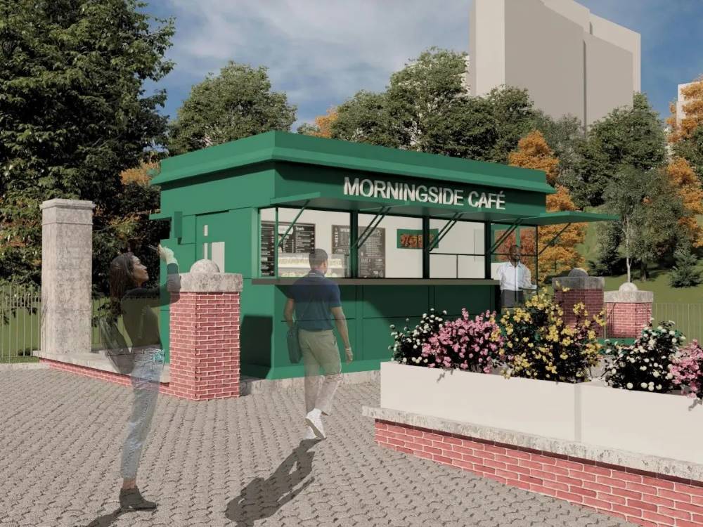 Rendering of the Morningside Park cafe kiosk