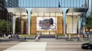 Rendering of the Crosstown Traffic mosaic by Christopher Wool on the east facade of Two Manhattan West - Courtesy of Brookfield Properties and Christopher Wool