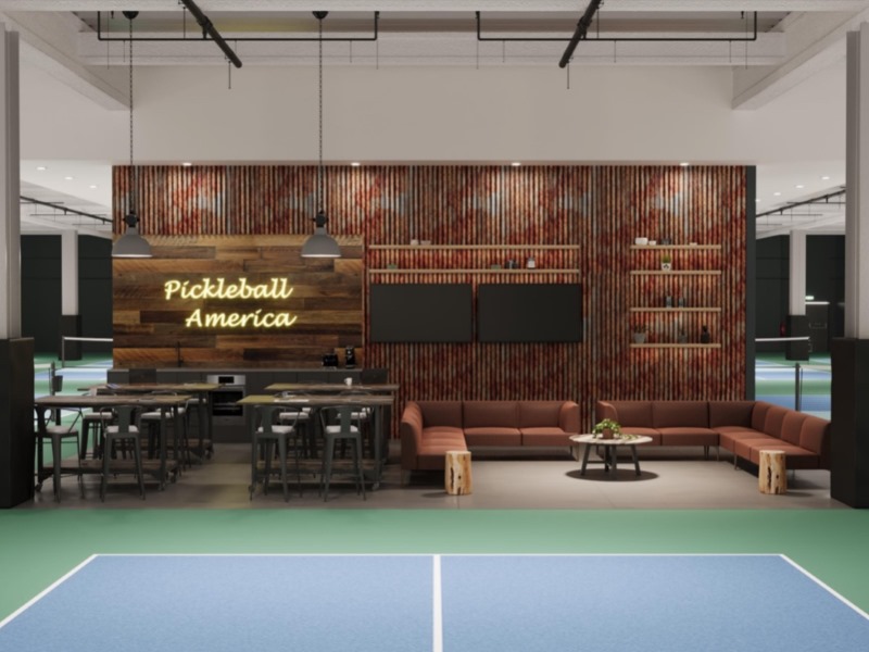 Rendering of the Pickleball America guest lounge