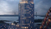 Evening rendering of 1515 Surf Avenue - Courtesy of LCOR