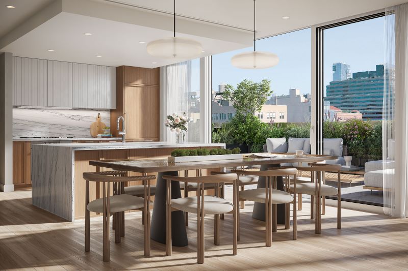 Rendering of the Penthouse A kitchen at The Keller