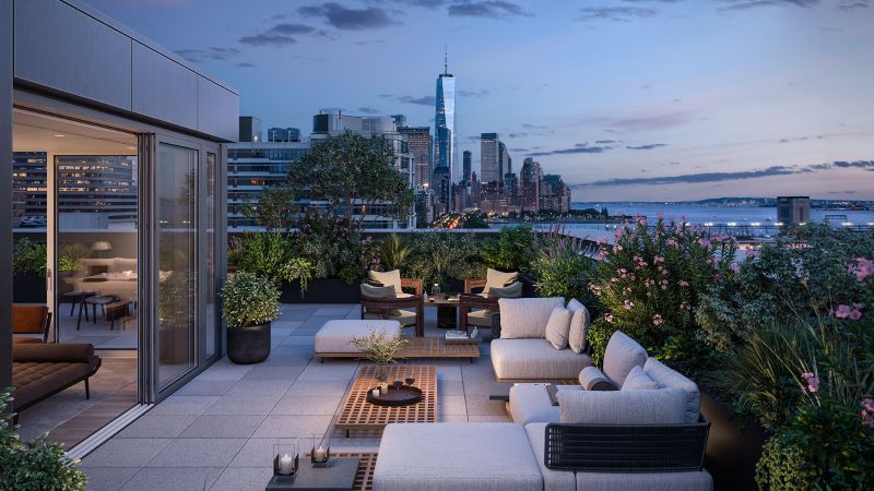 Rendering of the private Penthouse A roof deck at The Keller