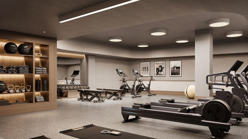 Rendering of The Keller fitness center - Courtesy of Binyan Studios