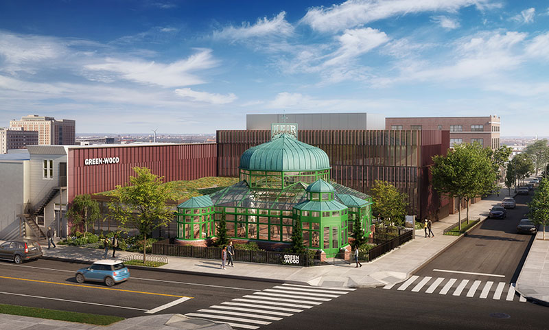 Rendering of the Green-Wood Cemetery Education and Welcome Center at 749 Fifth Avenue in Brooklyn