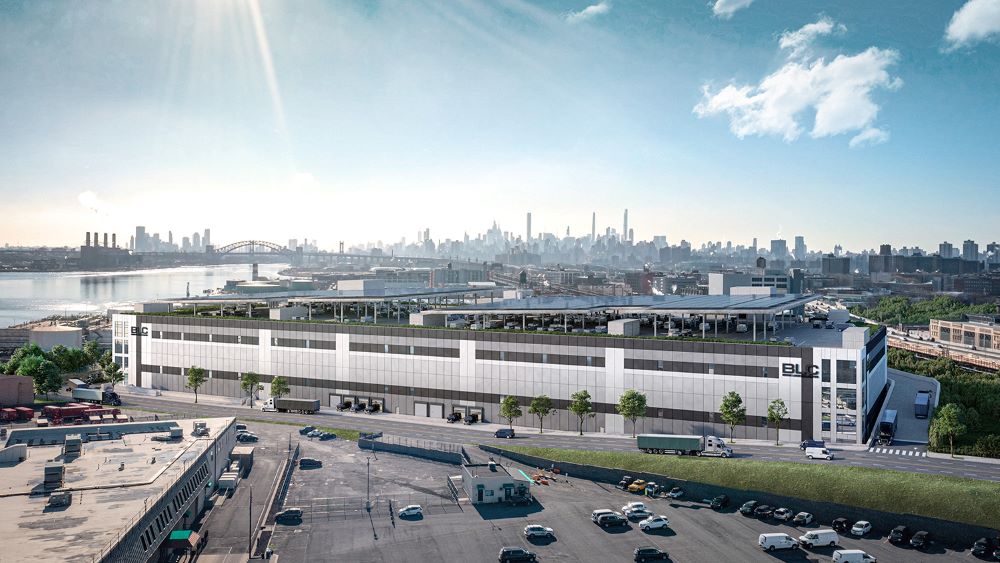 Aerial view of the Bronx Logistics Center in Hunts Point, Bronx