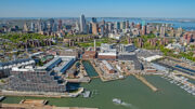 Aerial view of Brooklyn Navy Yard's waterfront edge