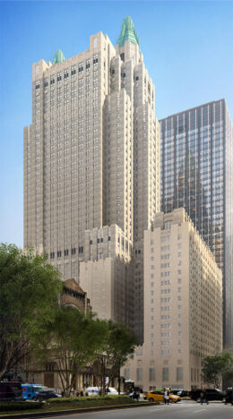 Approved exterior conditions at the Waldorf Astoria - Courtesy of SOM