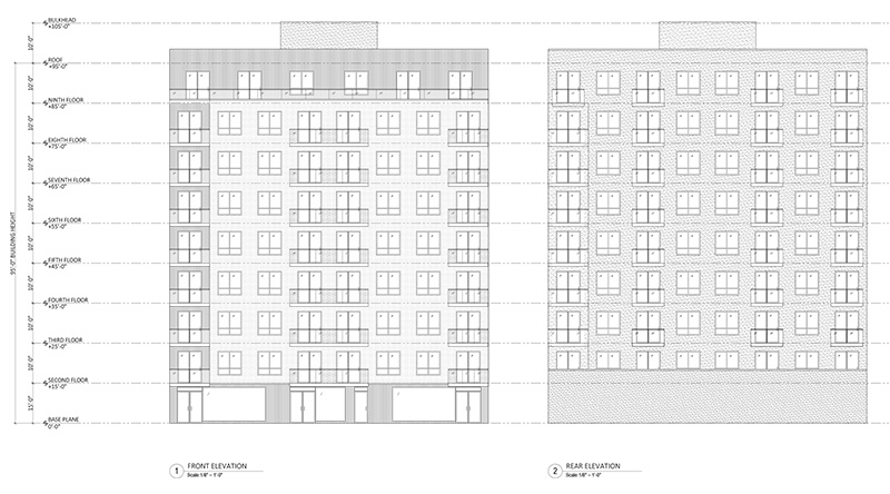 Elevation drawings for 712 Myrtle Avenue - Jay Architect & Engineering