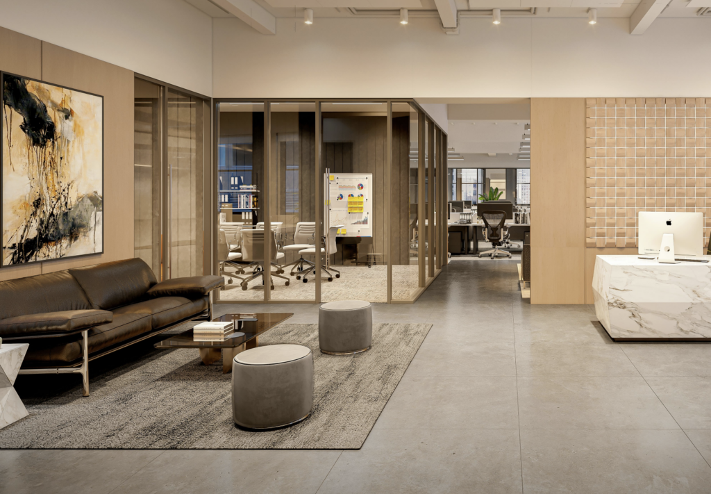 Sample office space at 511 Fifth Avenue, courtesy of Aurora Capital/Wharton Properties