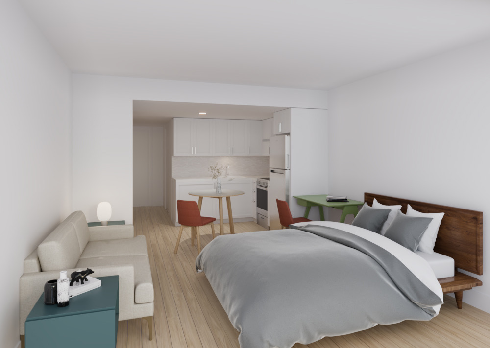 Rendering of apartment at Baisley Park, courtesy of Slate Property Group