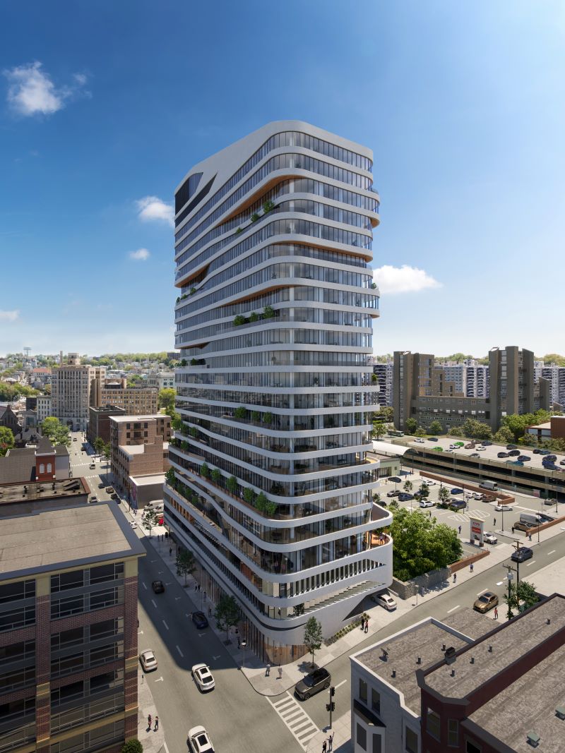 Rendering of Miroza Tower at 44 Hudson Street, by INOA Architecture