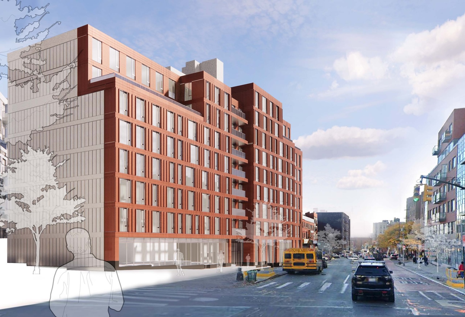 Rendering of 975 Nostrand Avenue, by ODA Architecture