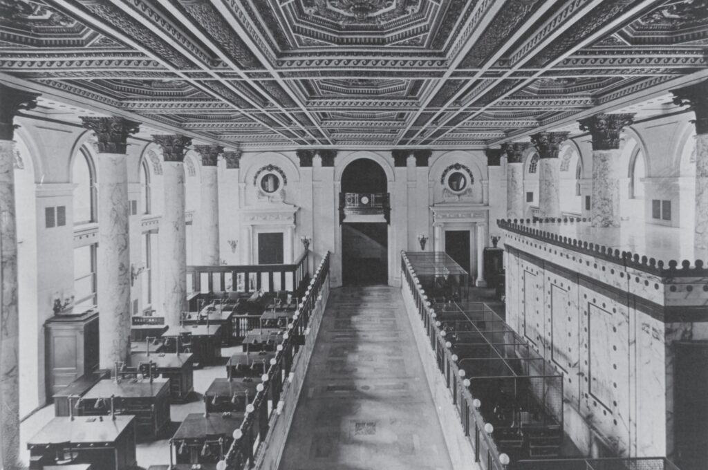 Historical image of bank hall, via LPC propsal
