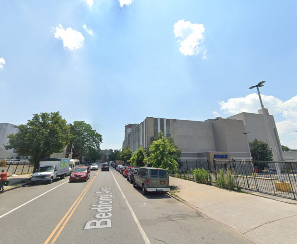 Bedford Avenue looking south toward the Sears facility, via Google Maps