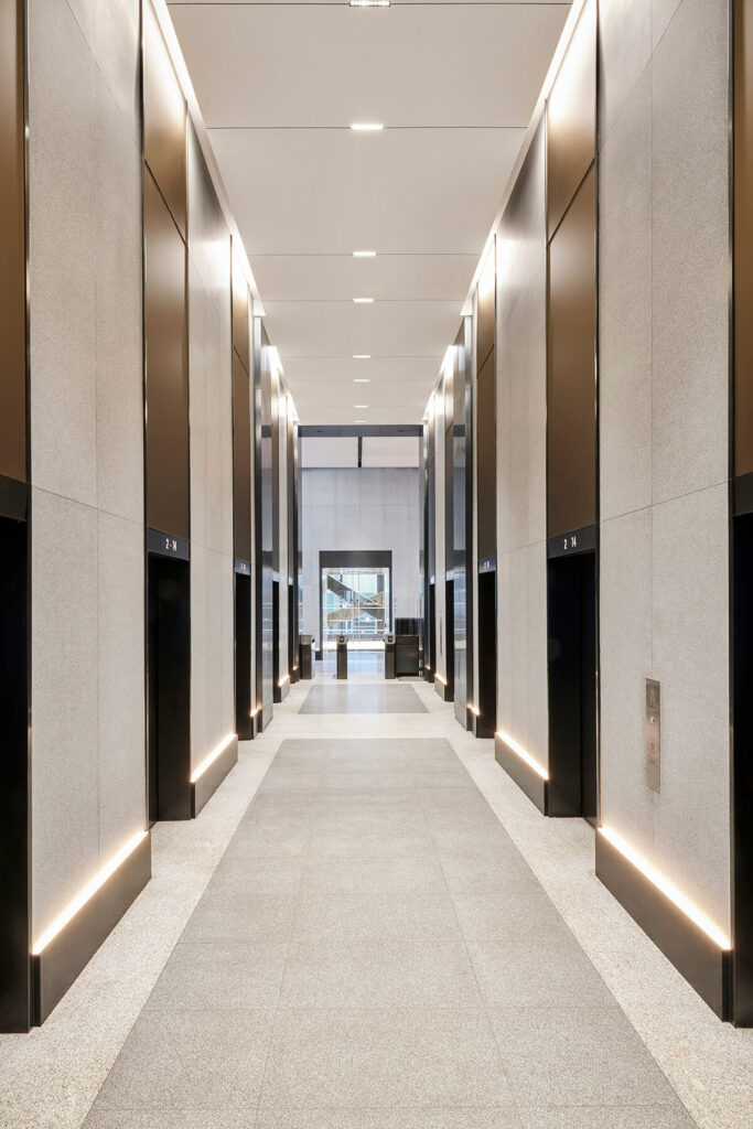 New lobby at 299 Park Avenue, via Fisher Brothers