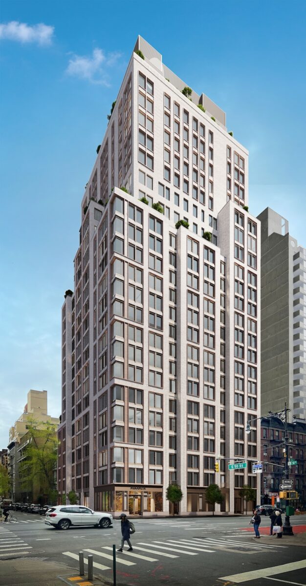 Rendering of 300 East 50th Street. Designed by BKSK Architects