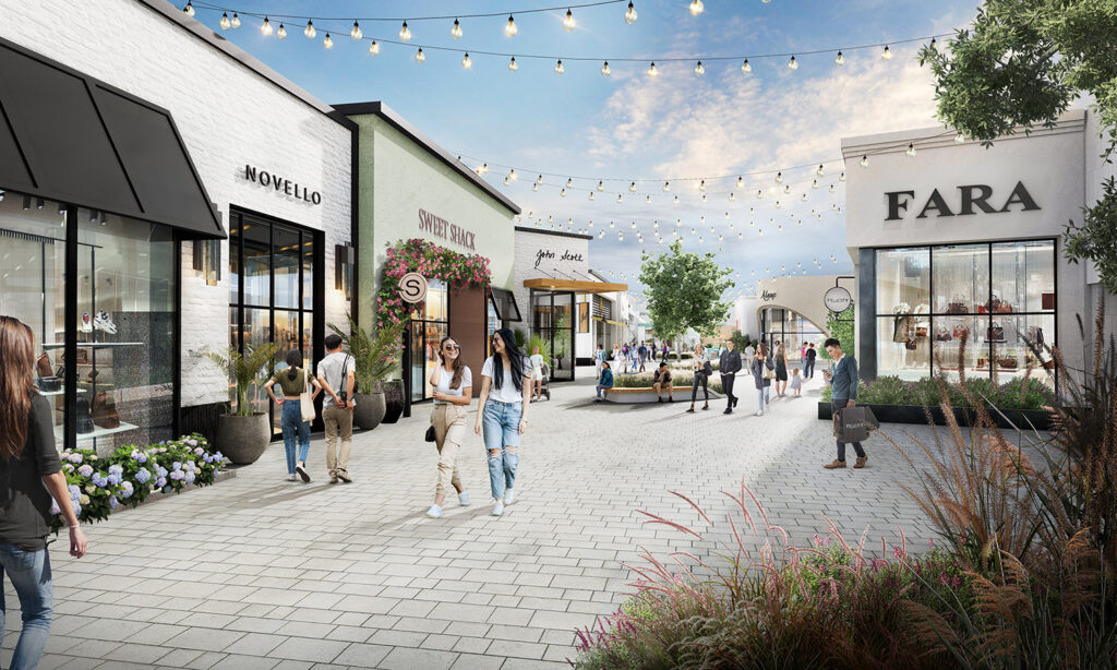 Rendering of Monmouth Square retail area, courtesy of Kushner