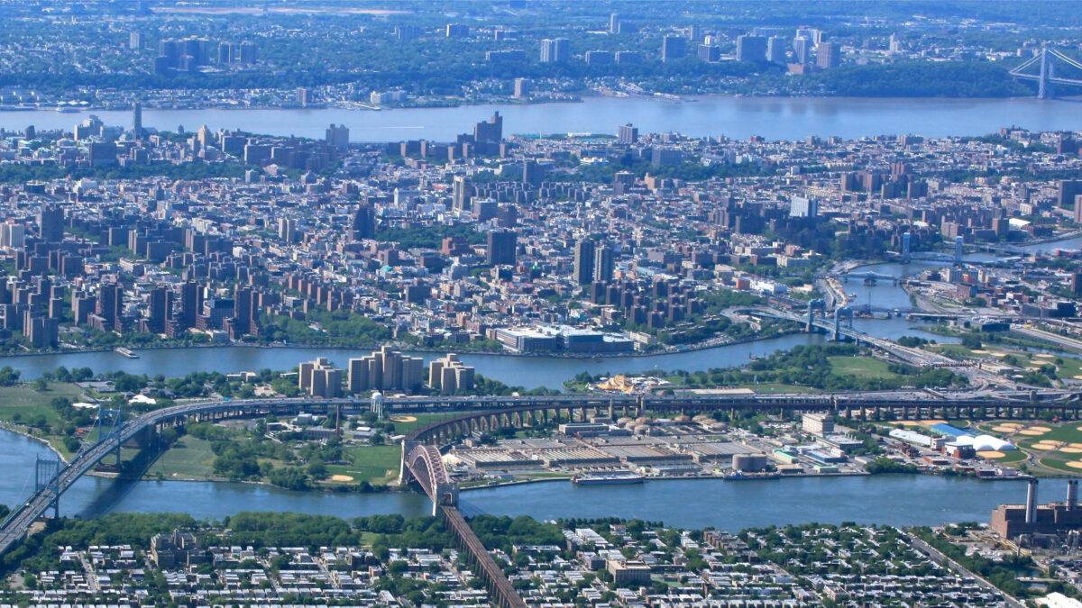 Aerial photograph of New York City, via climate.cityofnewyork.us