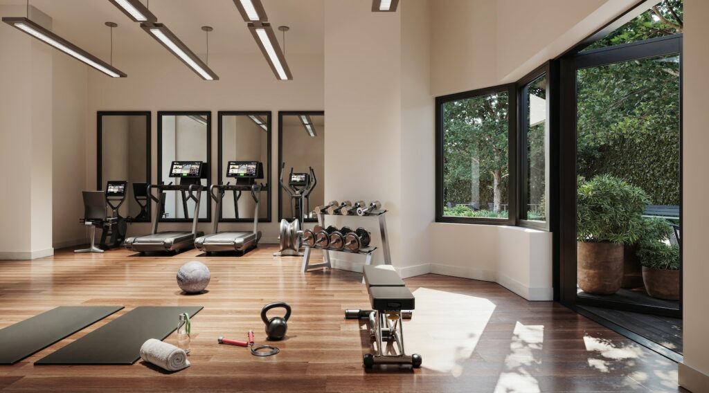 Rendering of fitness center at 234 East 46th Street. Credit: The CoutHouse