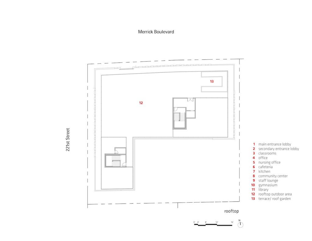 Floor plan for rooftop at 134-11 221st Street. Credit: Loci Architecture