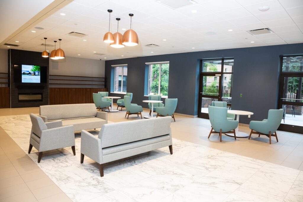 Photograph of indoor common area at Parkchester Gardens. Credit: Olshan Properties