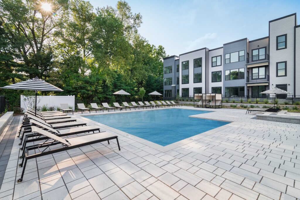 Photograph of pool at Park & Arbor, courtesy of Hornrock Properties