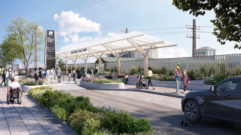 Rendering of New Rochelle Transit Center. Designed by FXCollaborative